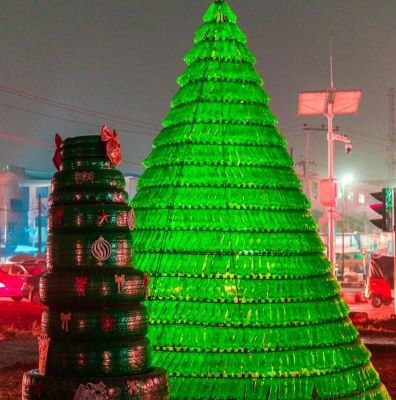 LAWMA, LASPARK build Christmas trees from recyclable items