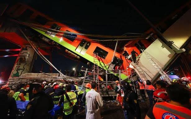 At least 20 dead as Mexico City metro overpass collapses