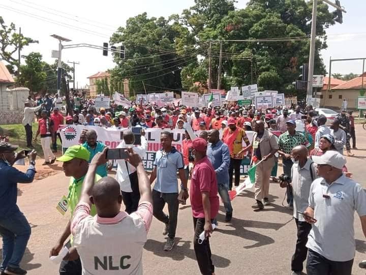 NLC protesters in Kaduna