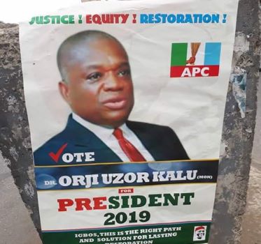 2023 : Kalu for President posters flood Umuahia